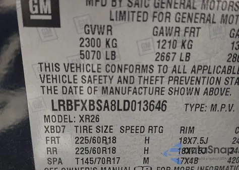 2020 Buick Envision Fwd Preferred from USA, damaged, VIN LRBFXBSA8LD013646